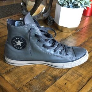 Converse Chuck Taylor gray high top rubber chucks